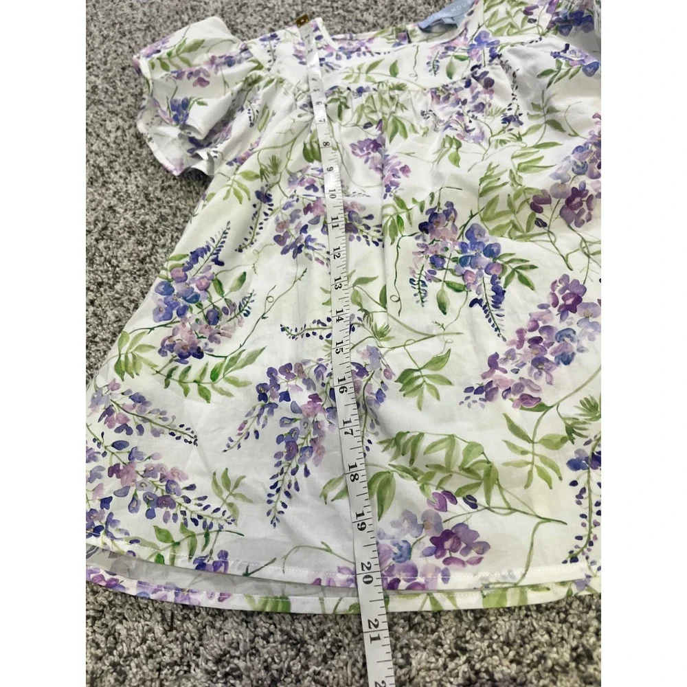 Hill House Home Girls Wisteria Floral Flutter Sleeve Top Ruffle Shorts Set 9/10Y